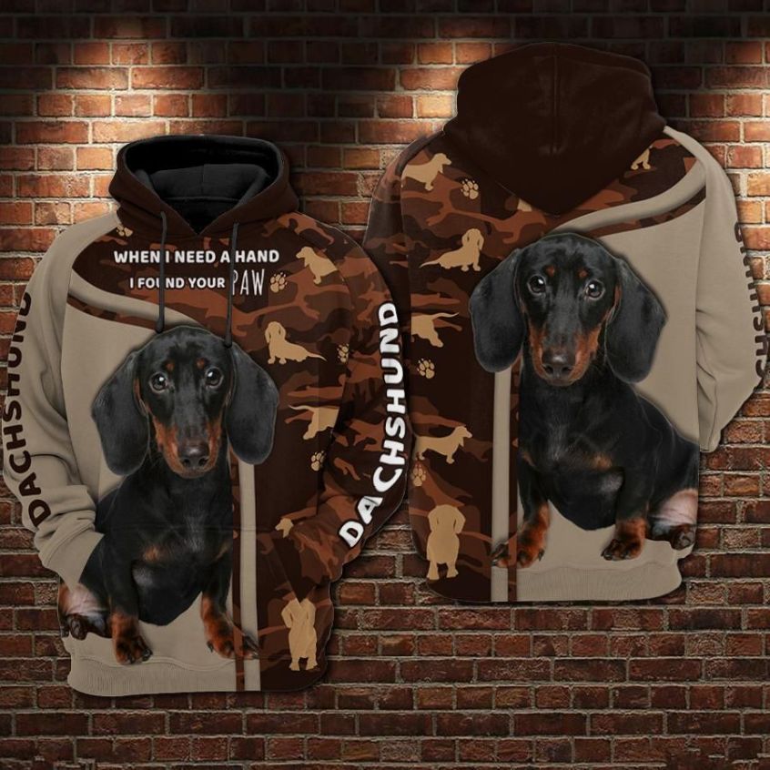 Dachshund When I Need A Hand I Found You Paw Over Print 3d Zip Hoodie Dachshund When I Need A Hand I Found You Paw Over Print 3d Zip Hoodie