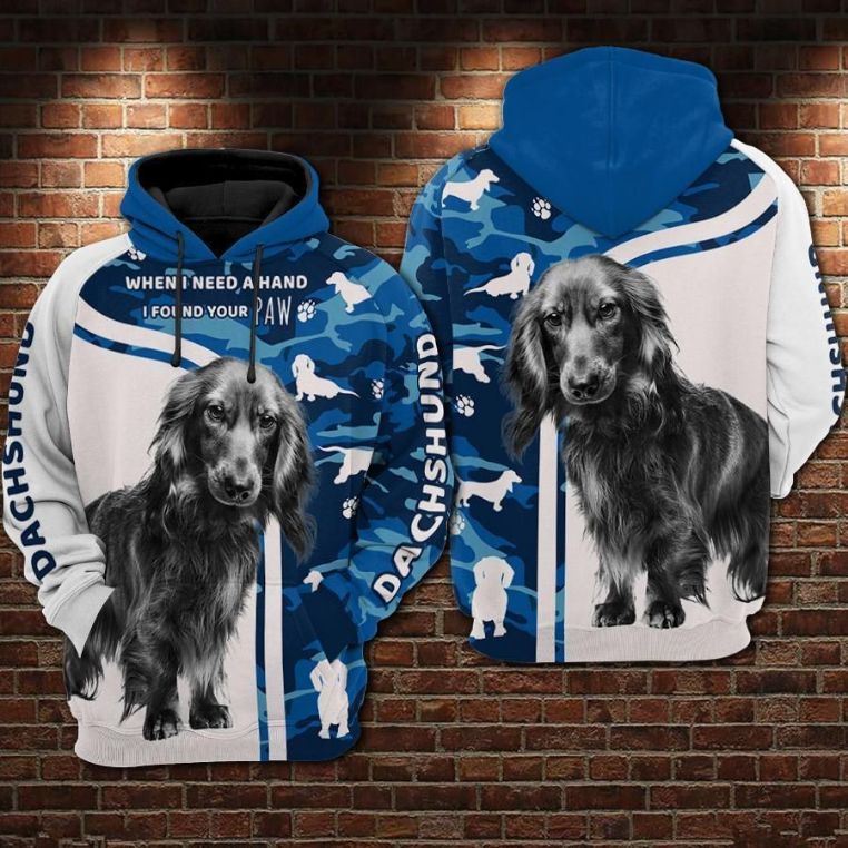 Dachshund When I Need A Hand I Found Your Paw Over Print 3d Zip Hoodie Dachshund When I Need A Hand I Found Your Paw Over Print 3d Zip Hoodie
