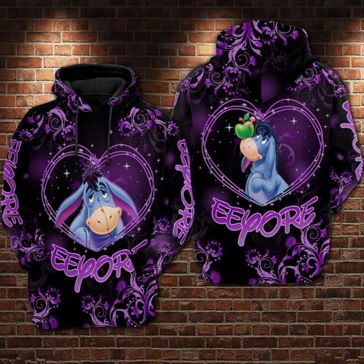 Eeyore And Green Apple Cartoon Winnie The Pooh Over Print 3d Zip Hoodie Eeyore And Green Apple Cartoon Winnie The Pooh Over Print 3d Zip Hoodie