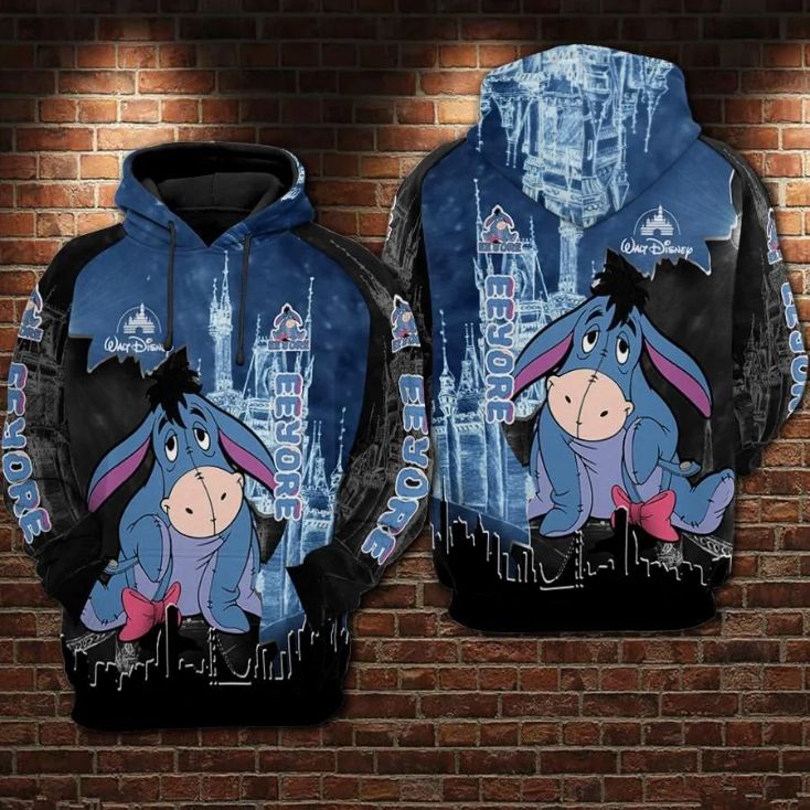 Eeyore Cartoon Winnie The Pooh Disneyland Over Print 3d Zip Hoodie Eeyore Cartoon Winnie The Pooh Disneyland Over Print 3d Zip Hoodie