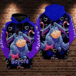 Eeyore Cartoon Winnie The Pooh Movie Disney 2 Over Print 3d Zip Hoodie