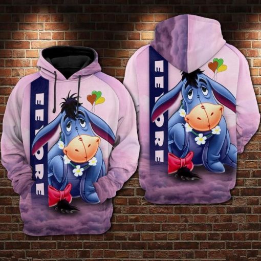 Eeyore Cartoon Winnie The Pooh Movie Disney Over Print 3d Zip Hoodie