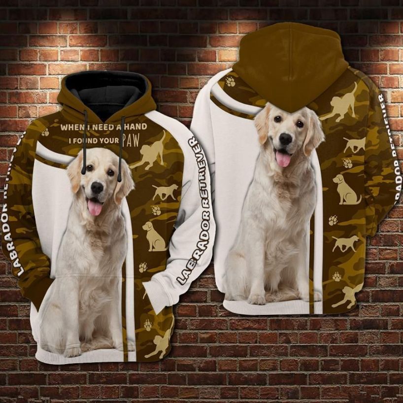Golden When I Need A Hand I Found Your Paw Labrador Retriever Over Print 3d Zip Hoodie Golden When I Need A Hand I Found Your Paw Labrador Retriever Over Print 3d Zip Hoodie