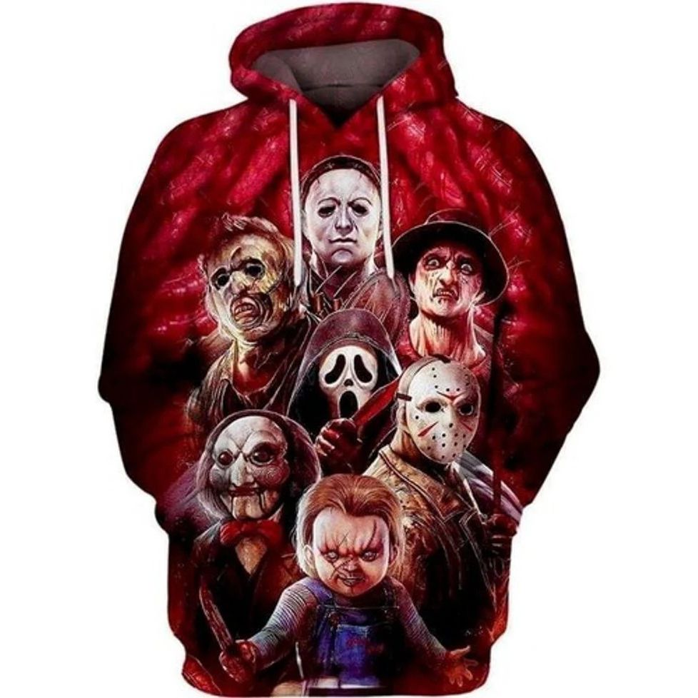 Halloween Horror Freddy Krueger Michael Myers Jason Leatherface Chucky 3d Hoodie Halloween Horror Freddy Krueger Michael Myers Jason Leatherface Chucky 3d Hoodie