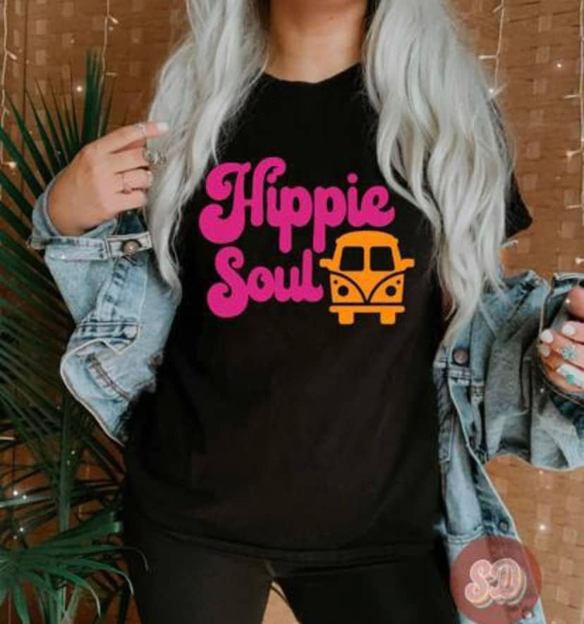 Hippie Soul Graphic Pink Bus Tee Shirt Hippie Soul Graphic Pink Bus Tee Shirt
