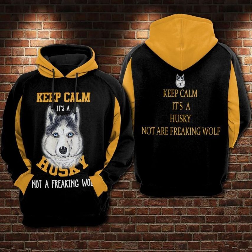 Keep Valm Its A Husky Not A Freaking Wolf Over Print 3d Zip Hoodie Keep Valm Its A Husky Not A Freaking Wolf Over Print 3d Zip Hoodie