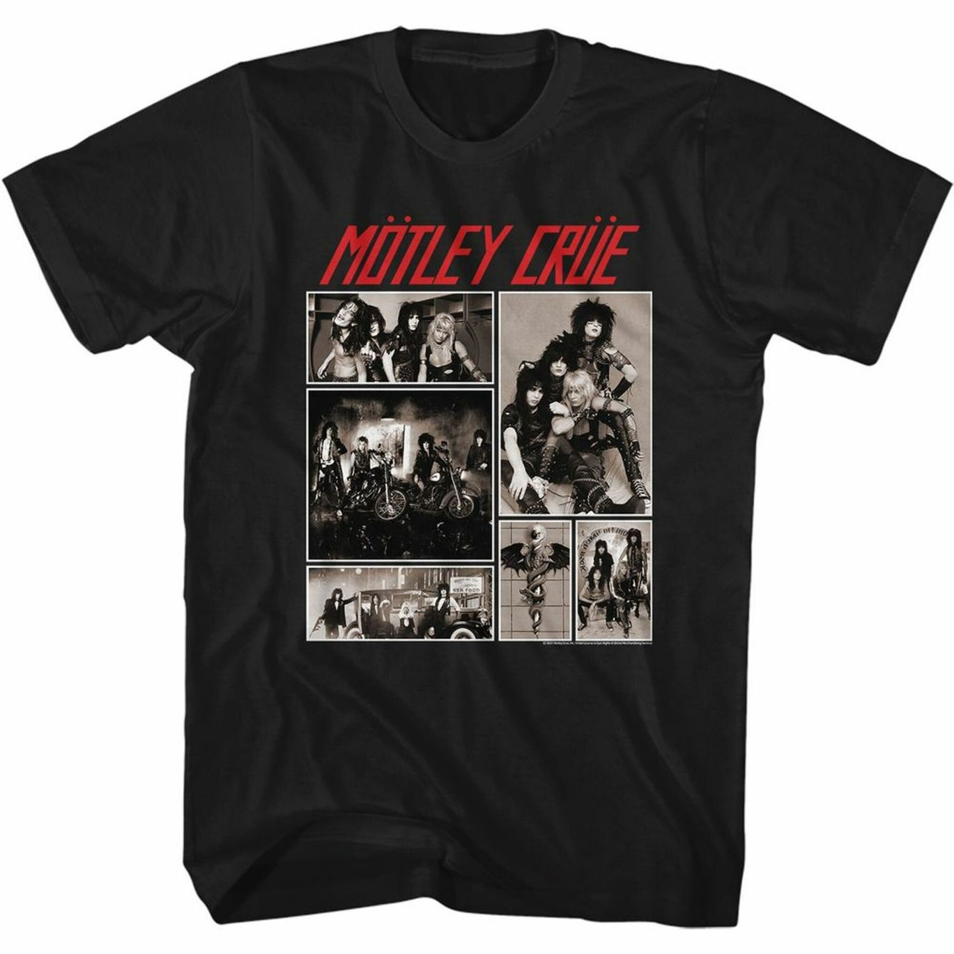 Motley Crue Motley Pics Black Adult T-Shirt Motley Crue Motley Pics Black Adult T-Shirt