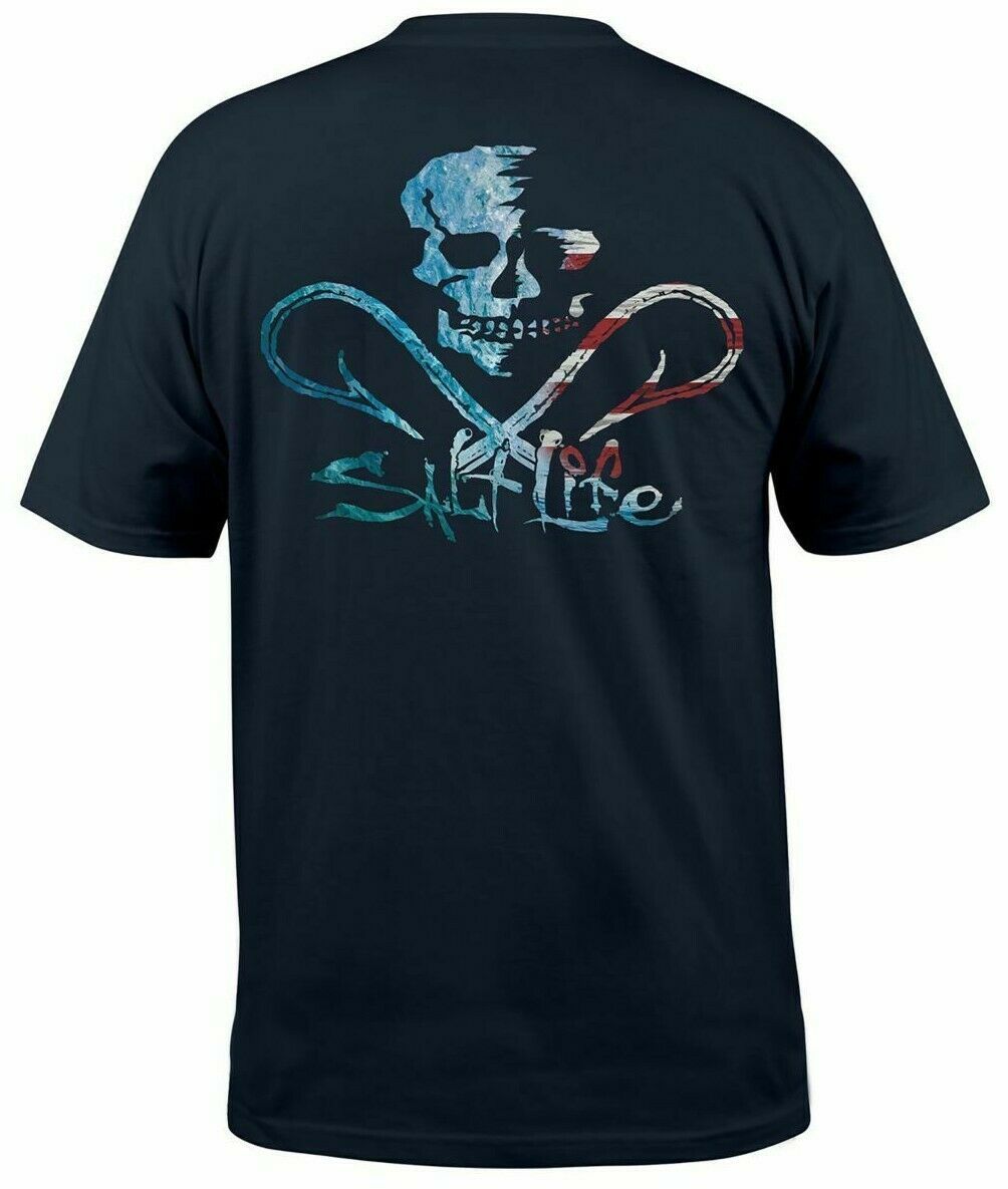 Salt Life Ameriskull Mens Pocket Graphic Ss Unisex T-Shirt Salt Life Ameriskull Mens Pocket Graphic Ss Unisex T-Shirt