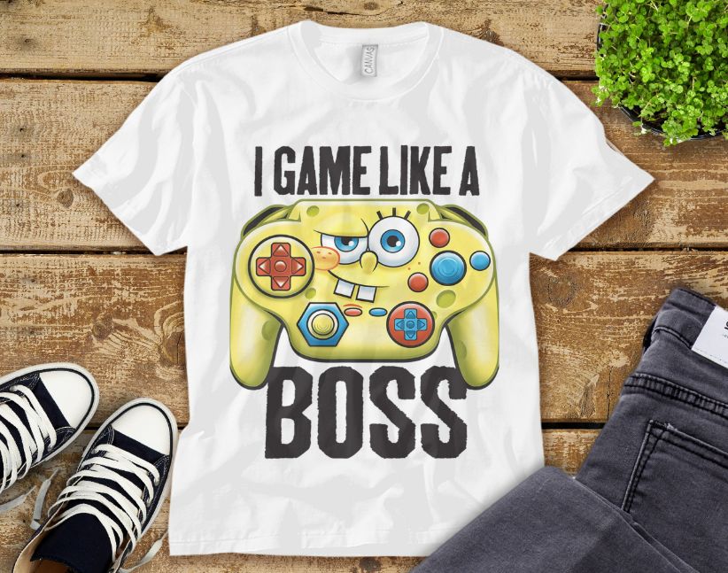 Spongebob Squarepants I Game Like A Boss T-Shirt Spongebob Squarepants I Game Like A Boss T-Shirt