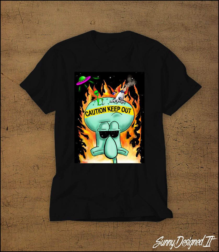 Squidward Head In Space KEEP OUT T-Shirt Squidward Head In Space KEEP OUT T-Shirt