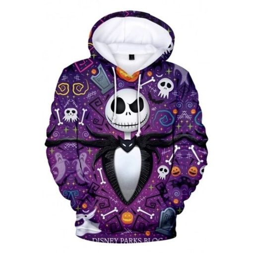 The Nightmare Before Christmas Jack Skellington Over Print 3d Zip Hoodie