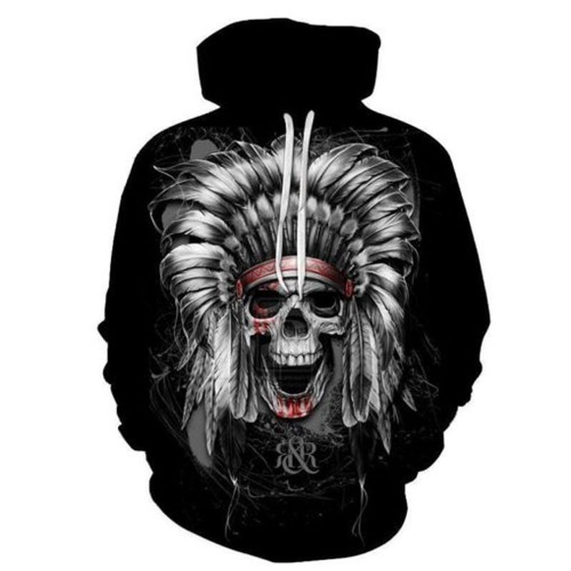 Aborigines Skull Full Black 3d Hoodie Aborigines Skull Full Black 3d Hoodie