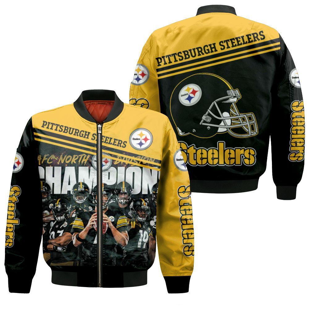 Afc North Division Champions Pittsburgh Steelers 2020 Season Great Players 2020 Nfl Season Jersey Bomber Jacket Afc North Division Champions Pittsburgh Steelers 2020 Season Great Players 2020 Nfl Season Jersey Bomber Jacket