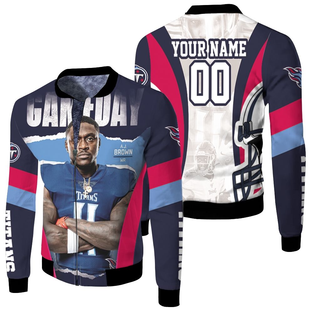 A.J.Brown 11 Tennessee Titans Afc South Division Super Bowl 2021 Personalized Fleece Bomber Jacket A.J.Brown 11 Tennessee Titans Afc South Division Super Bowl 2021 Personalized Fleece Bomber Jacket