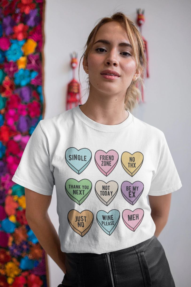 Anti Valentines Day Candy Heart Unisex T-Shirt Anti Valentines Day Candy Heart Unisex T-Shirt