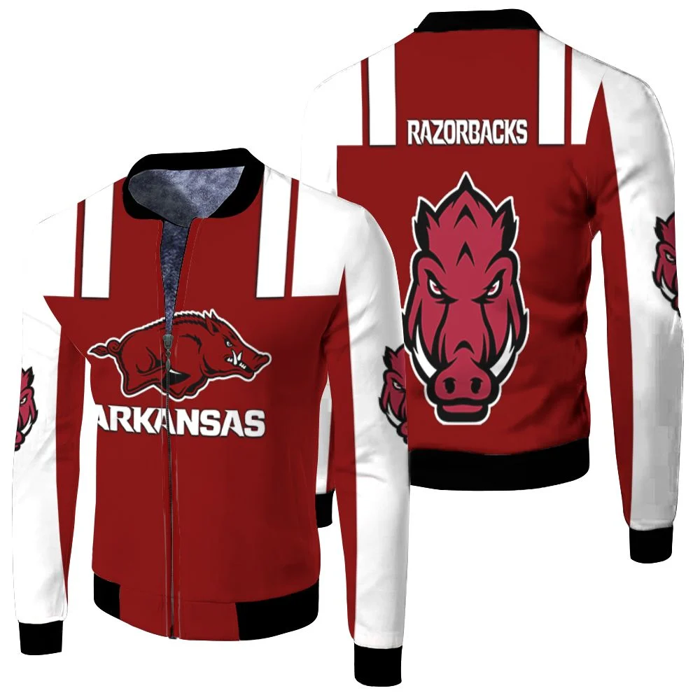 Arkansas Razorbacks Ncaa For Razorbacks Fan 3d Jersey Fleece Bomber Jacket Arkansas Razorbacks Ncaa For Razorbacks Fan 3d Jersey Fleece Bomber Jacket