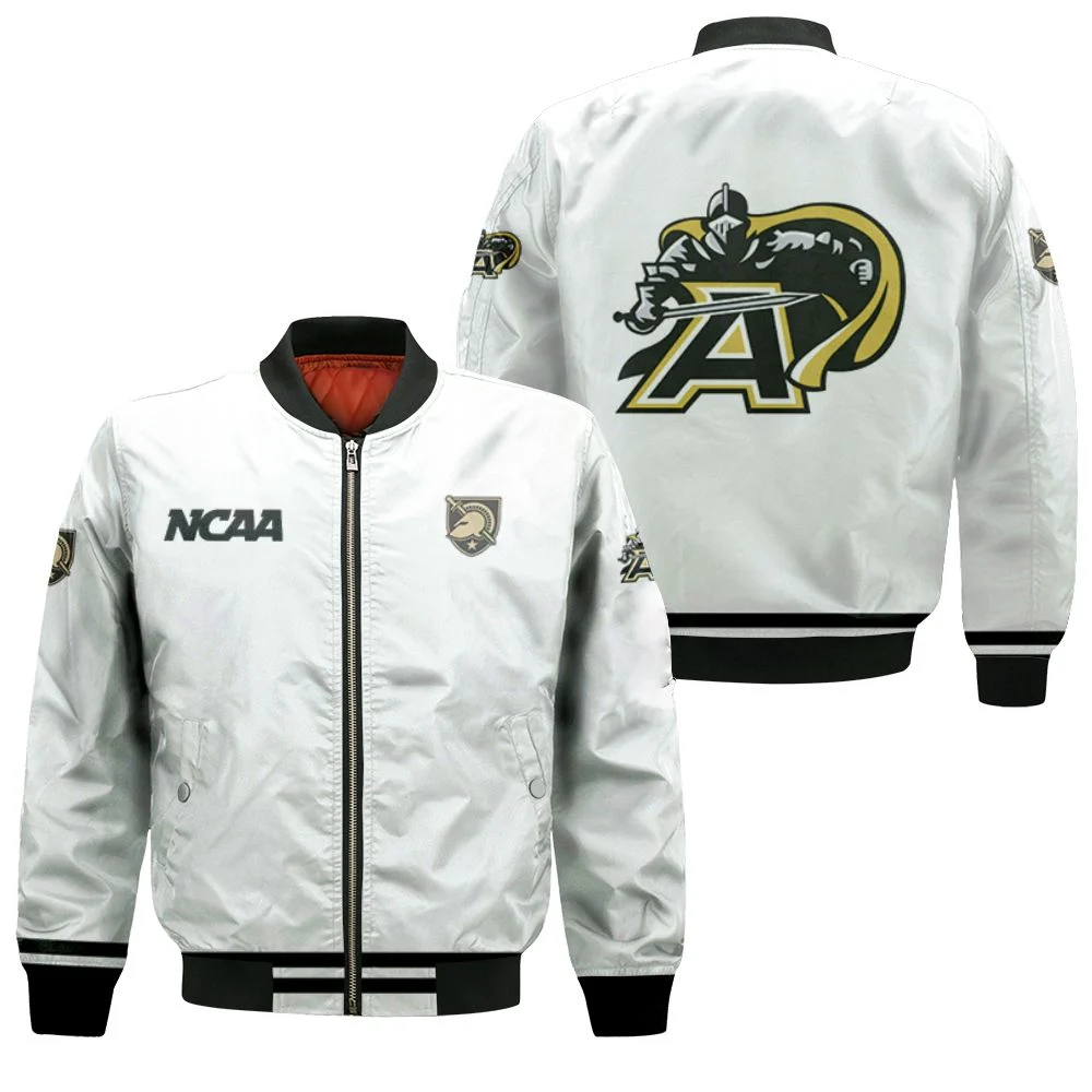 Army Black Knights Ncaa Classic White With Mascot Logo Gift For Army Black Knights Fans Bomber Jacket Army Black Knights Ncaa Classic White With Mascot Logo Gift For Army Black Knights Fans Bomber Jacket