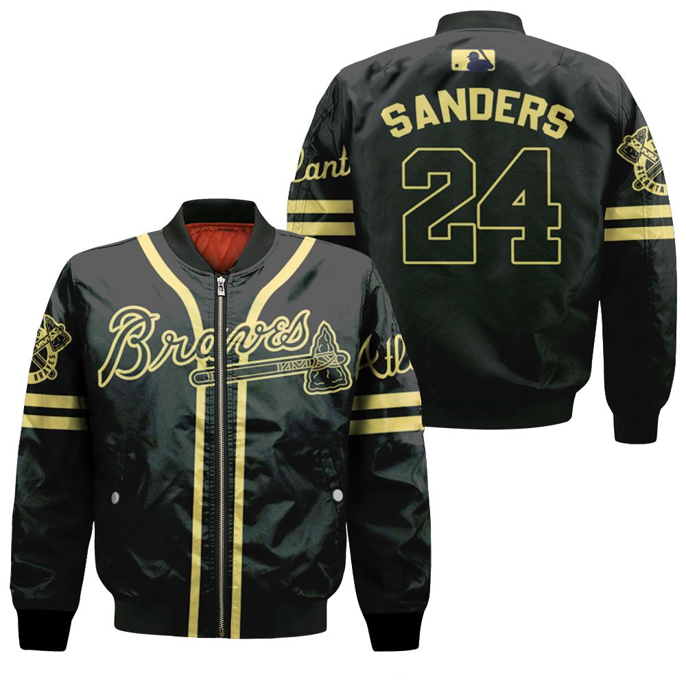 Atlanta Braves Deion Sanders #24 Great Player Mlb Black 3d Designed Allover Gift For Atlanta Fans Bomber Jacket Atlanta Braves Deion Sanders #24 Great Player Mlb Black 3d Designed Allover Gift For Atlanta Fans Bomber Jacket