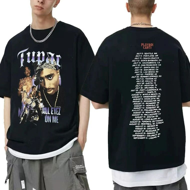 Awesome Tupac 2pac All Eyez Motorbike Vintage Print T-Shirt Awesome Tupac 2pac All Eyez Motorbike Vintage Print T-Shirt