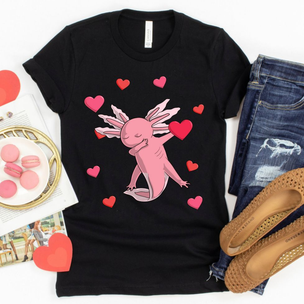 Axolotl Dabbing Valentine Unisex T-Shirt Axolotl Dabbing Valentine Unisex T-Shirt