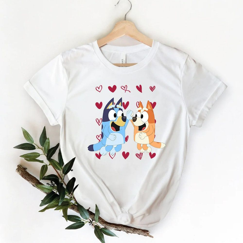 Bluey Heart Design Valentine Unisex T-Shirt Bluey Heart Design Valentine Unisex T-Shirt