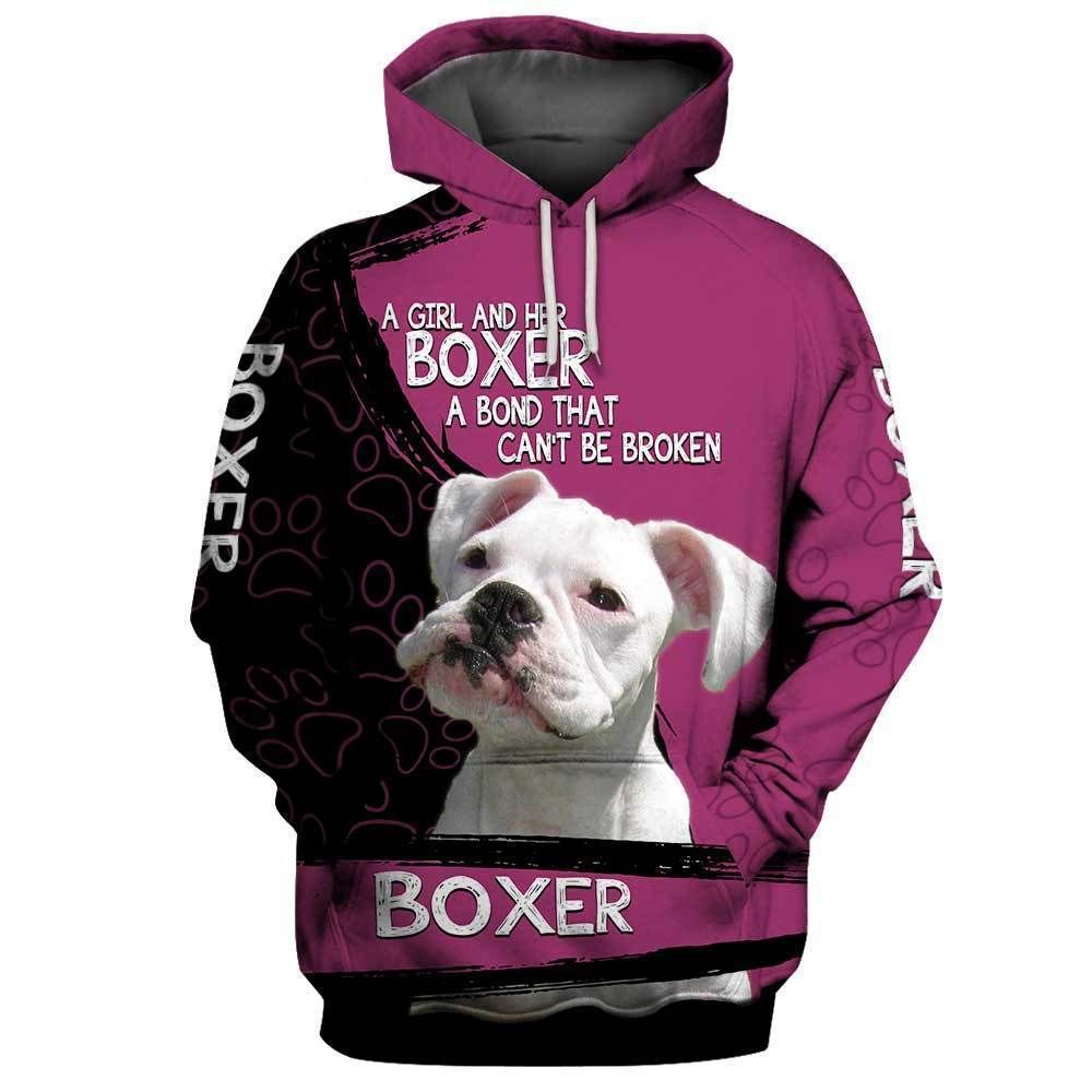Boxer A Girl And Her Boxer A Bond That Cant Be Broken Over Print 3d Zip Hoodie Boxer A Girl And Her Boxer A Bond That Cant Be Broken Over Print 3d Zip Hoodie