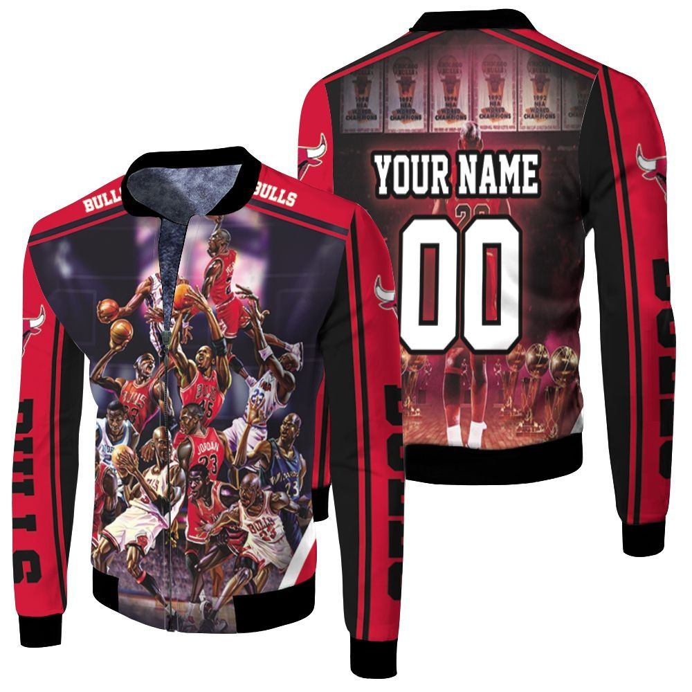Chicago Bulls Michael Jordan And Legends Personalized Fleece Bomber Jacket Chicago Bulls Michael Jordan And Legends Personalized Fleece Bomber Jacket