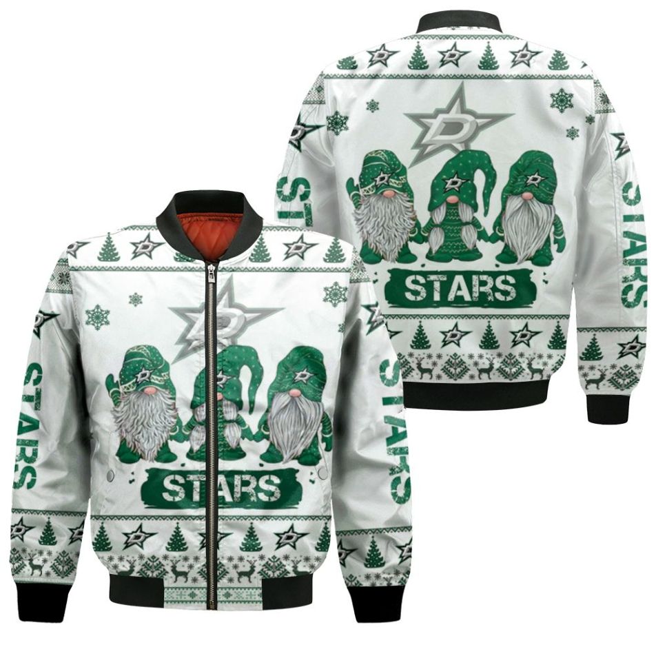 Christmas Gnomes Dallas Stars Ugly Sweatshirt Christmas 3d Bomber Jacket Christmas Gnomes Dallas Stars Ugly Sweatshirt Christmas 3d Bomber Jacket