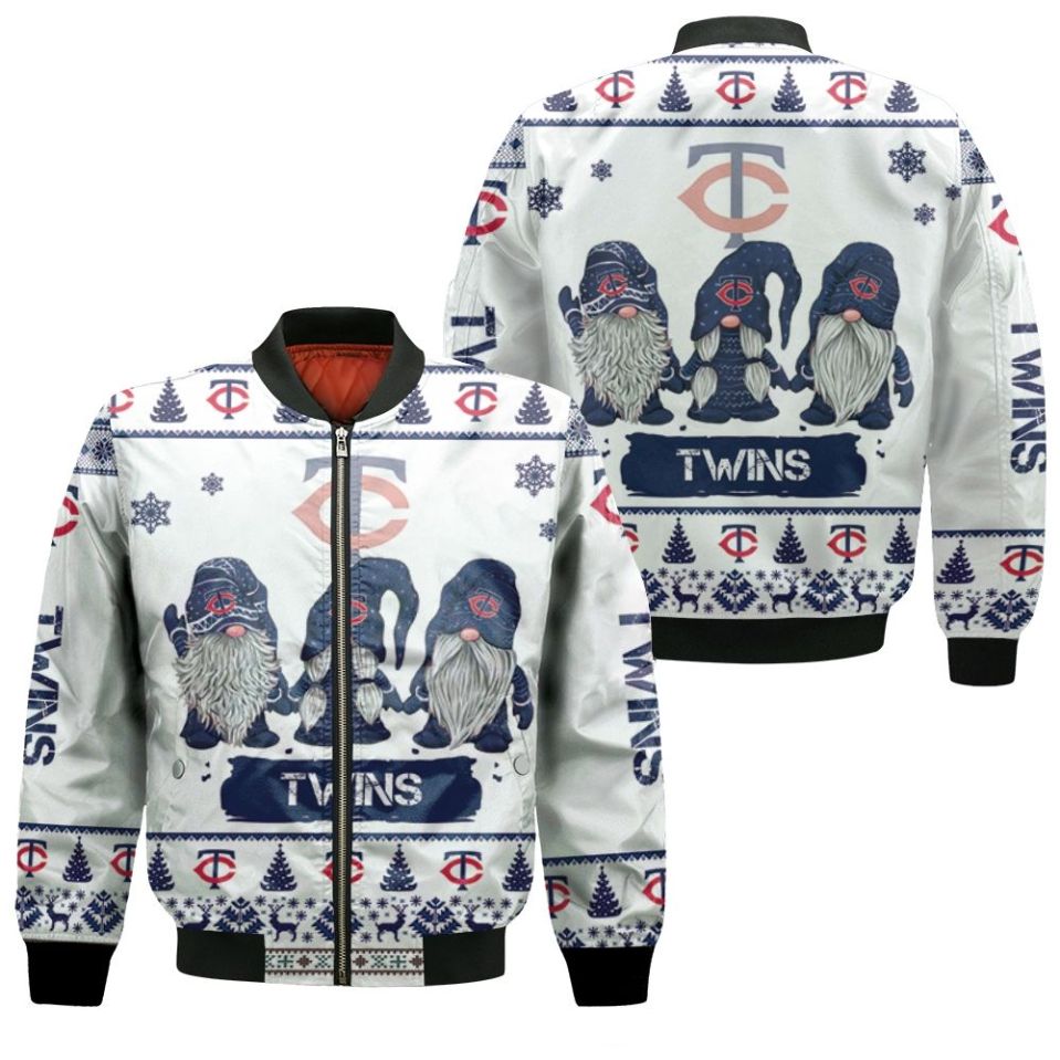 Christmas Gnomes Minnesota Twins Ugly Sweatshirt Christmas 3d Bomber Jacket Christmas Gnomes Minnesota Twins Ugly Sweatshirt Christmas 3d Bomber Jacket