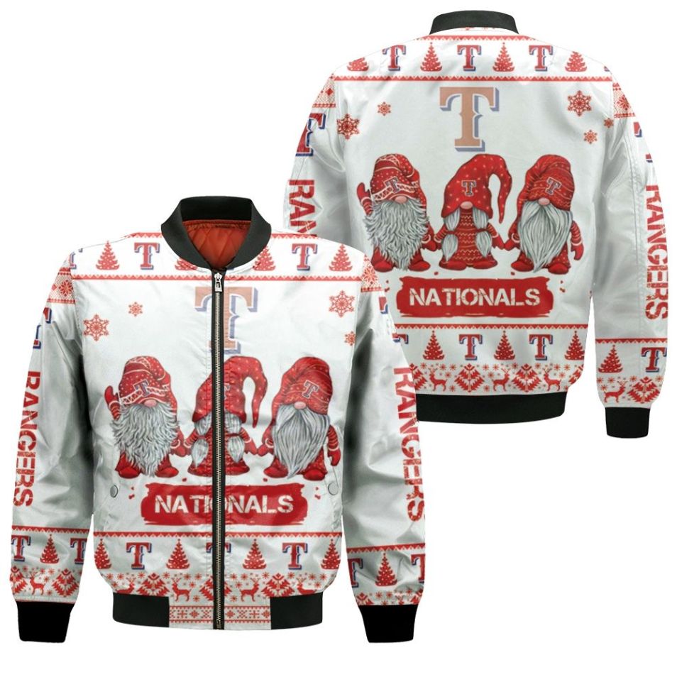 Christmas Gnomes Texas Rangers Ugly Sweatshirt Christmas 3d Bomber Jacket Christmas Gnomes Texas Rangers Ugly Sweatshirt Christmas 3d Bomber Jacket