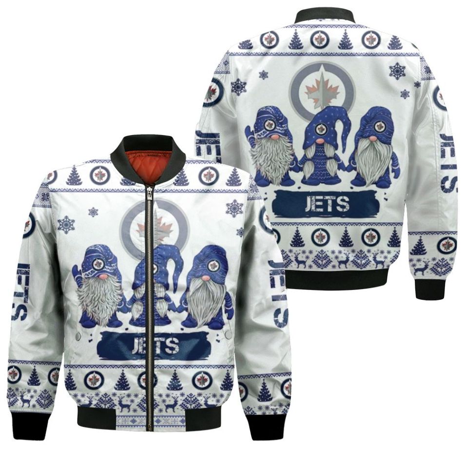 Christmas Gnomes Winnipeg Jets Ugly Sweatshirt Christmas 3d Bomber Jacket Christmas Gnomes Winnipeg Jets Ugly Sweatshirt Christmas 3d Bomber Jacket