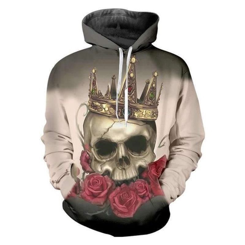 Crown Skull Crown Roses All Over Printed Custom 3d Hoodie Crown Skull Crown Roses All Over Printed Custom 3d Hoodie