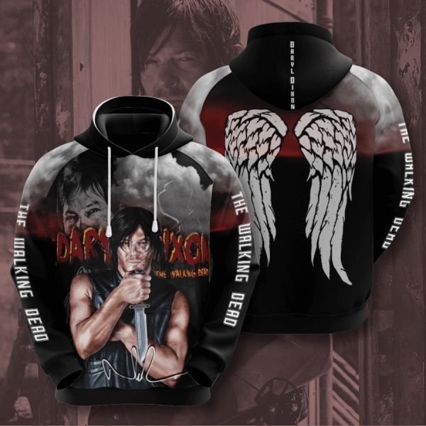 Daryl Dixon And The Walking Dead Design Signature Gift For Fan 3d All Over Printed Hoodie Daryl Dixon And The Walking Dead Design Signature Gift For Fan 3d All Over Printed Hoodie