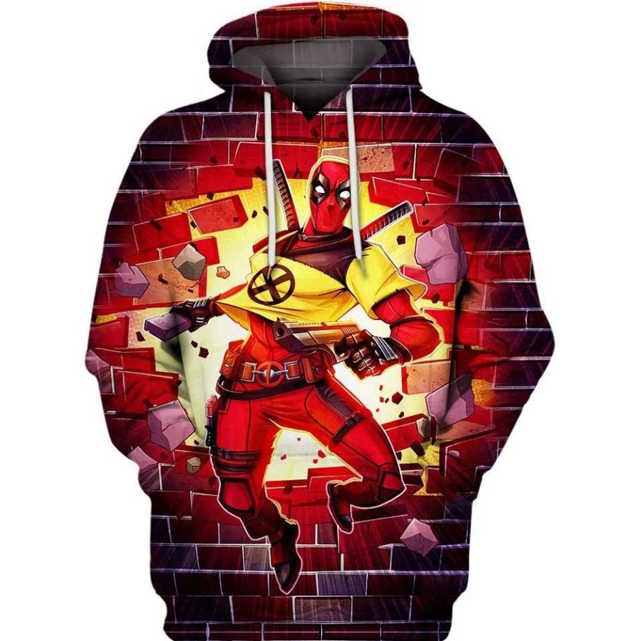 Deadpool X-Men Trainee Marvel Over Print 3d Zip Hoodie Deadpool X-Men Trainee Marvel Over Print 3d Zip Hoodie