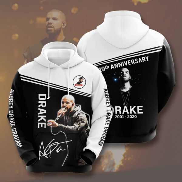Drake 19th Anniversary 2001 2020 Signature Design Gift For Fan Custom 3d All Over Printed Hoodie Drake 19th Anniversary 2001 2020 Signature Design Gift For Fan Custom 3d All Over Printed Hoodie