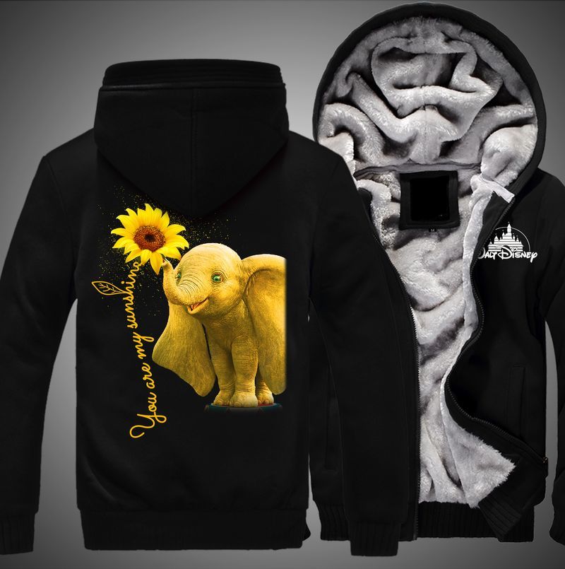 Dumbo Elephant You Are My Sunshine Over Print 3d Fleece Zip Hoodie Dumbo Elephant You Are My Sunshine Over Print 3d Fleece Zip Hoodie