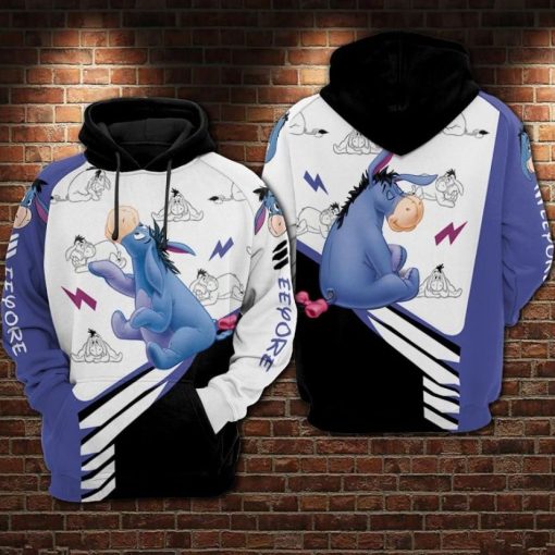 Eeyore Cartoon Winnie The Pooh 6 Over Print 3d Zip Hoodie