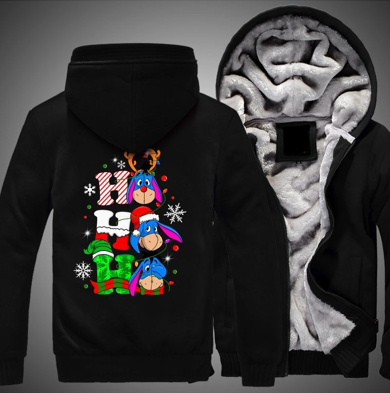 Eeyore Christmast Ho Ho Ho Winnie The Pooh Over Print 3d Fleece Zip Hoodie Eeyore Christmast Ho Ho Ho Winnie The Pooh Over Print 3d Fleece Zip Hoodie