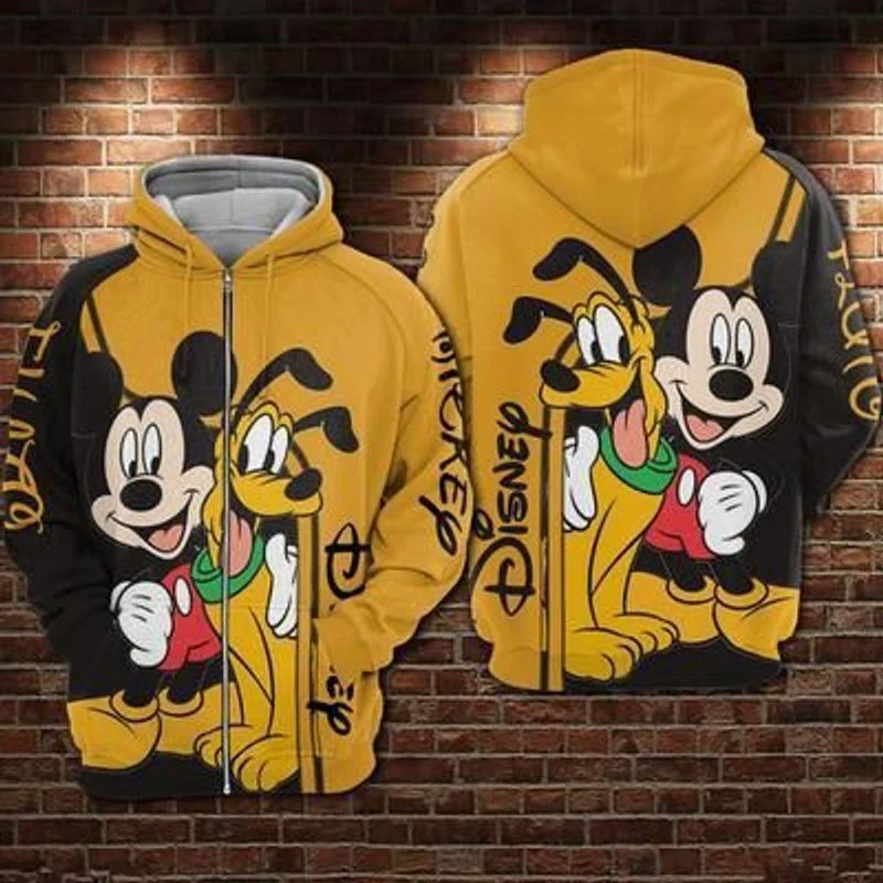 Funny Pluto Mickey Mouse Disney Gift For Fan Zip Jacket Full 3d Zip Hoodie Funny Pluto Mickey Mouse Disney Gift For Fan Zip Jacket Full 3d Zip Hoodie
