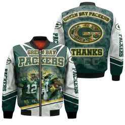 Green Bay Packers Aaron Rodgers Davante Adams Nfl 2020 Season Nfc North Winner Thanks Bomber Jacket