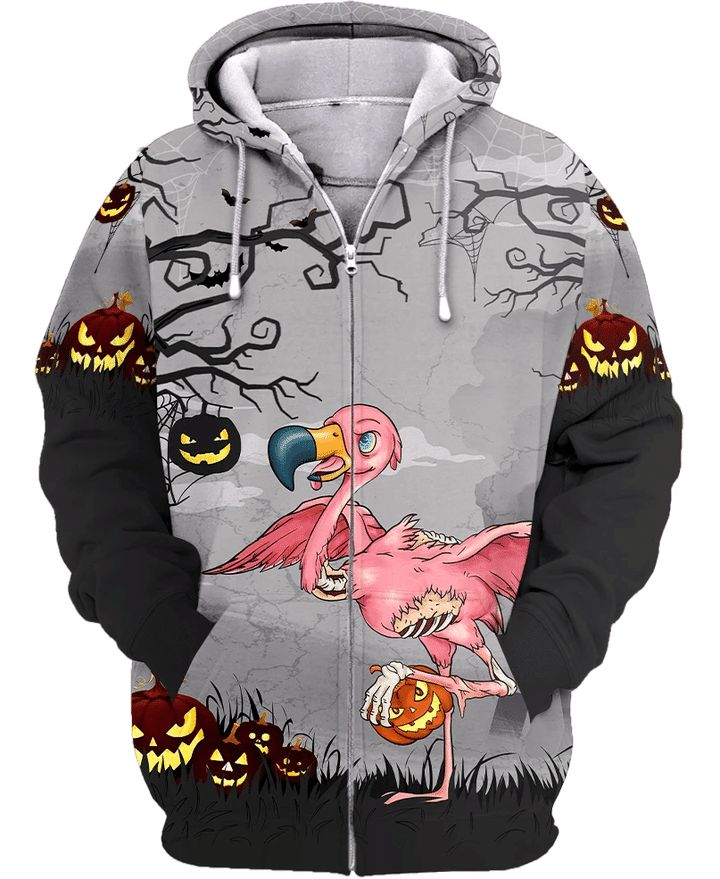 Halloween Flamingo 7 3d T Shirt Zip Bomber Hoodie Halloween Flamingo 7 3d T Shirt Zip Bomber Hoodie
