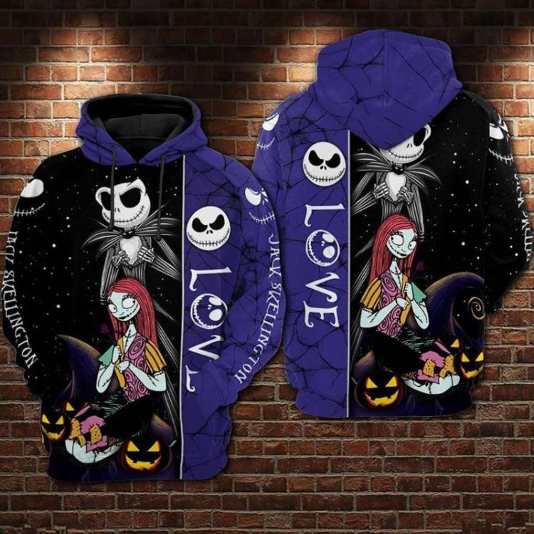 Jack Skellington Sally Love Over Print 3d Zip 17 Hoodie Jack Skellington Sally Love Over Print 3d Zip 17 Hoodie