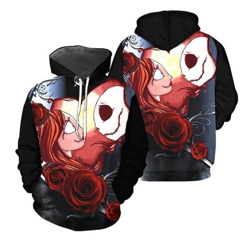 Jack Skellington Sally Rose Happy 3d Hoodie Jack Skellington Sally Rose Happy 3d Hoodie