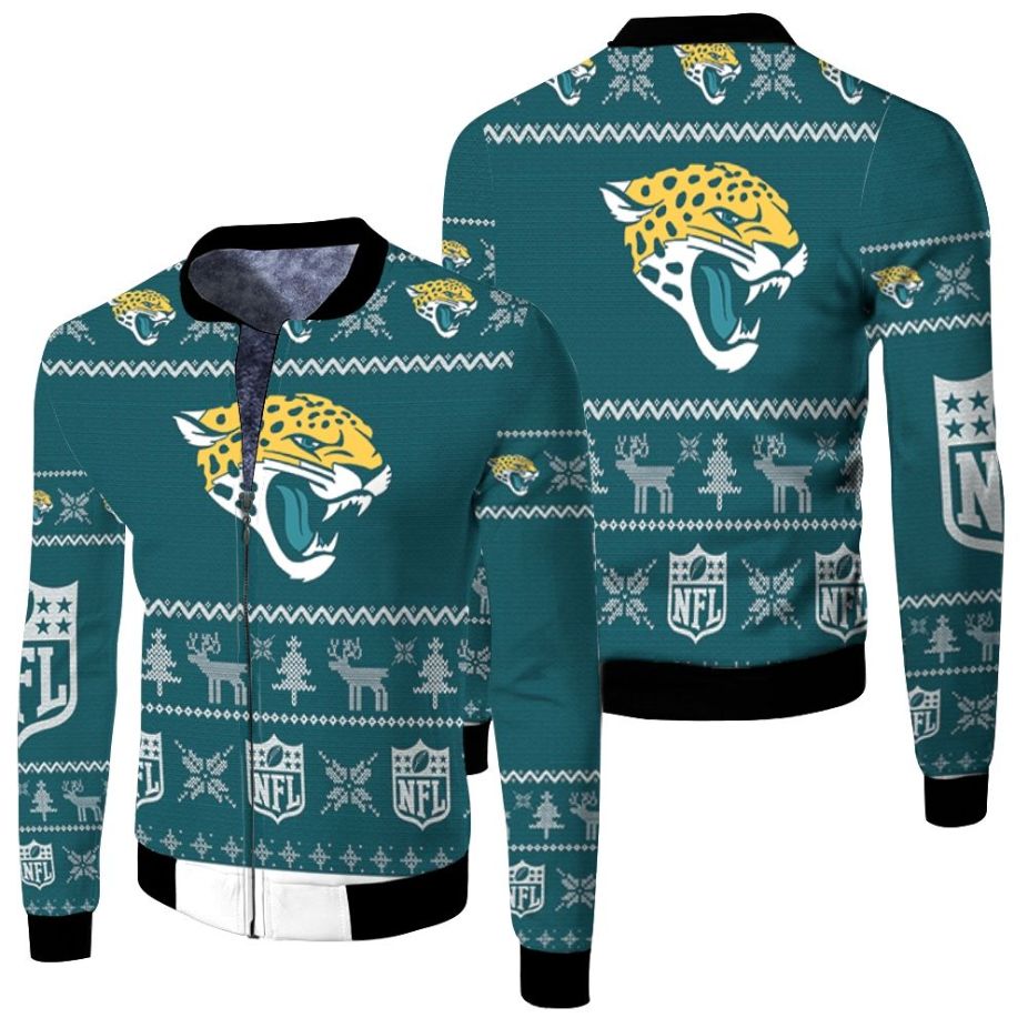 Jacksonville Jaguars Nfl Ugly Sweatshirt Christmas 3d Fleece Bomber Jacket Jacksonville Jaguars Nfl Ugly Sweatshirt Christmas 3d Fleece Bomber Jacket