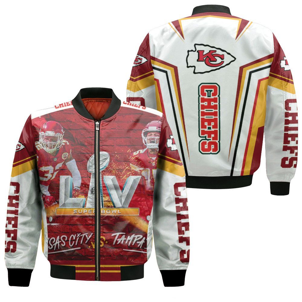 Kansas City Chiefs Vs Tampa Rays Buccaneers Super Bowl 2021 Afc West Division Bomber Jacket Kansas City Chiefs Vs Tampa Rays Buccaneers Super Bowl 2021 Afc West Division Bomber Jacket