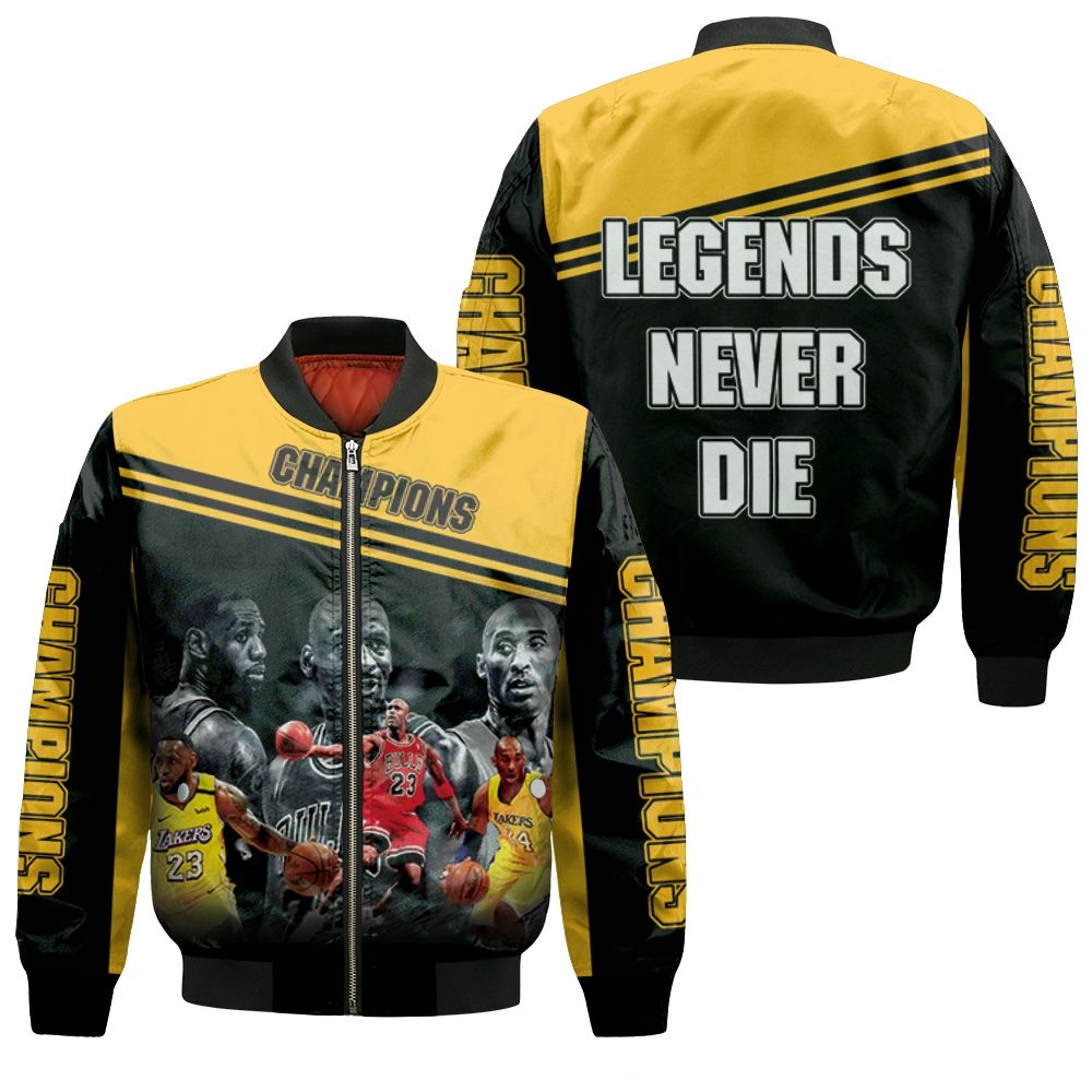 Kobe Bryant Michael Jordan Lebron James Legends Never Die 3d Personalized Bomber Jacket Kobe Bryant Michael Jordan Lebron James Legends Never Die 3d Personalized Bomber Jacket