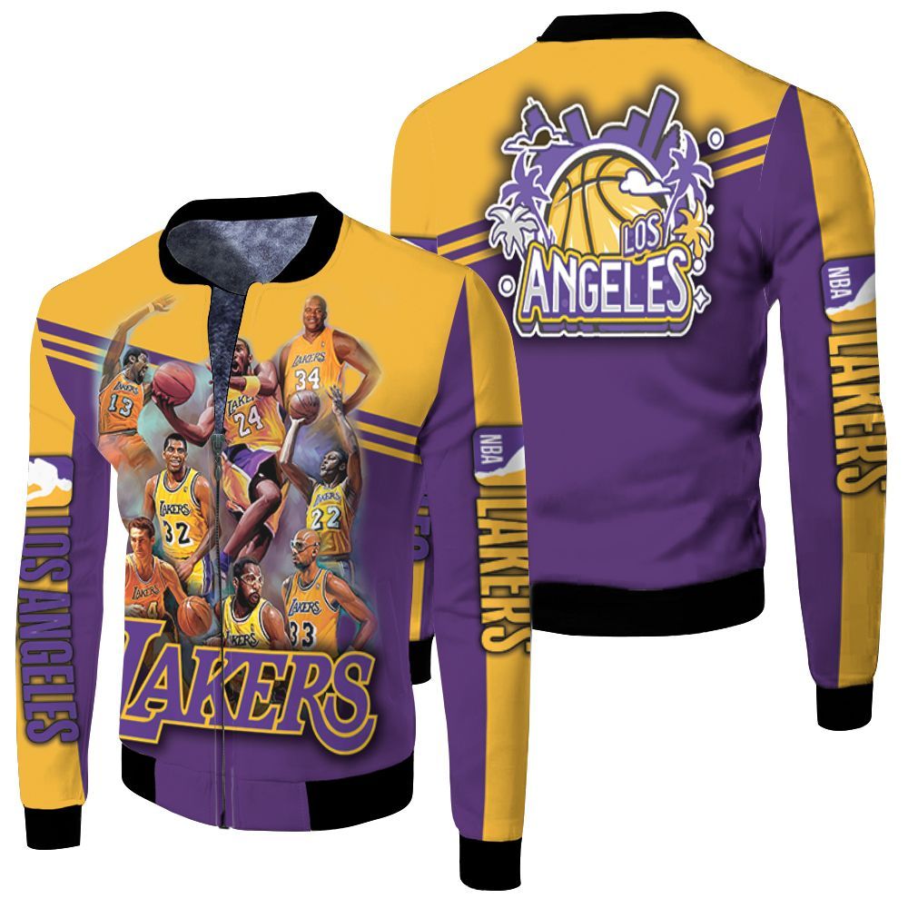 Legend Of Los Angeles Lakers Western Conference Nba Fleece Bomber Jacket Legend Of Los Angeles Lakers Western Conference Nba Fleece Bomber Jacket