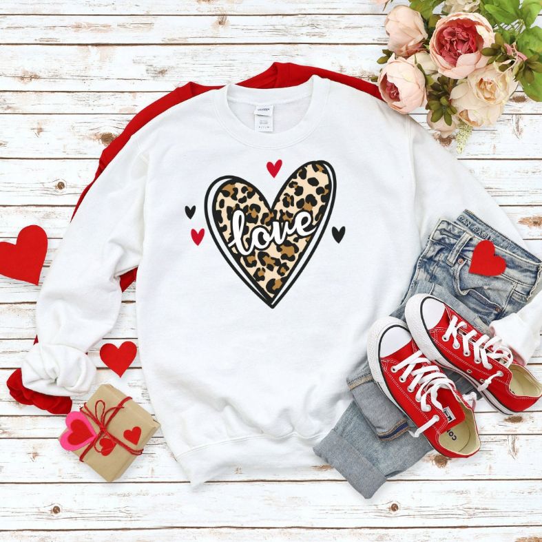 Leopard Heart Love Sweatshirt Leopard Heart Love Sweatshirt