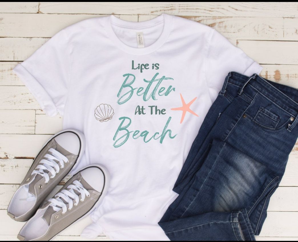 Life Is Better At The Beach Womens Tee Shirt Life Is Better At The Beach Womens Tee Shirt