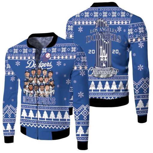 Los Angeles Dodgers 2020 Champions Chirstmas Gift Jersey Fleece Bomber Jacket